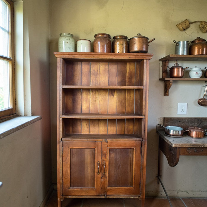 Vintage Rustic Kitchen Cupboard Cabinet Shelving Dresser