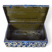 Vintage Indian Hand Painted Metal Travel Trunk Chest