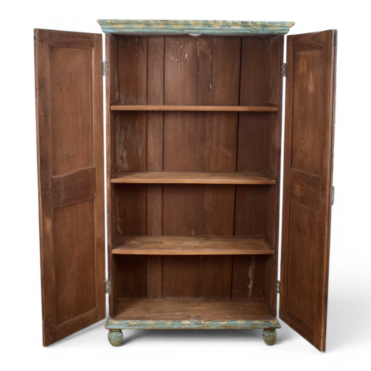 Vintage Rustic Hand Painted Wooden Cupboard Cabinet