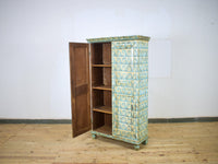 Vintage Rustic Hand Painted Wooden Cupboard Cabinet