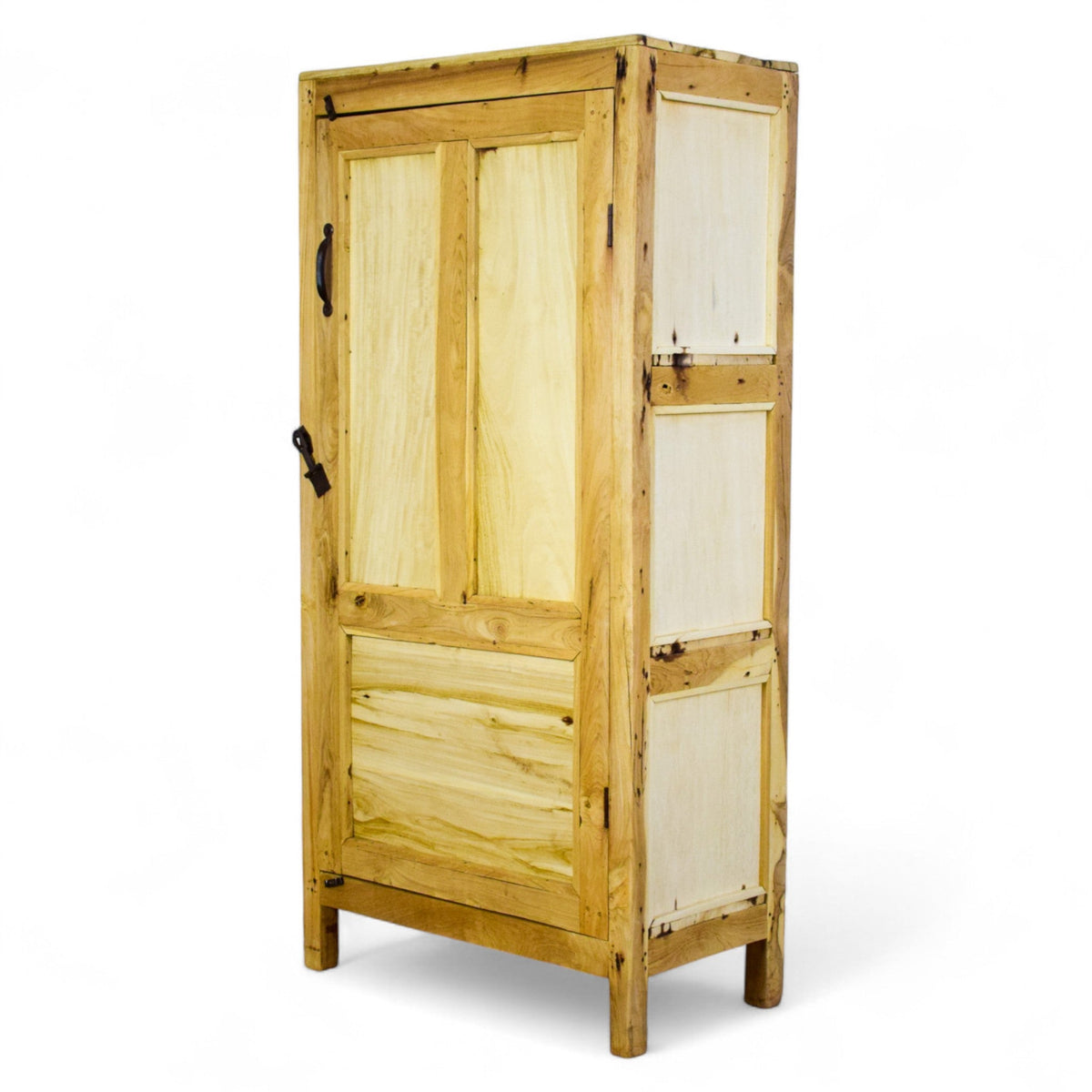 Vintage Rustic Bleached Wood Cupboard Cabinet Storage