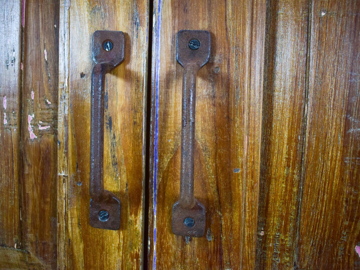 Vintage Rustic Hard Wood Fitted Interior Cupboard Cabinet Storage