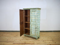 Vintage Rustic Hand Painted Wooden Cupboard Cabinet