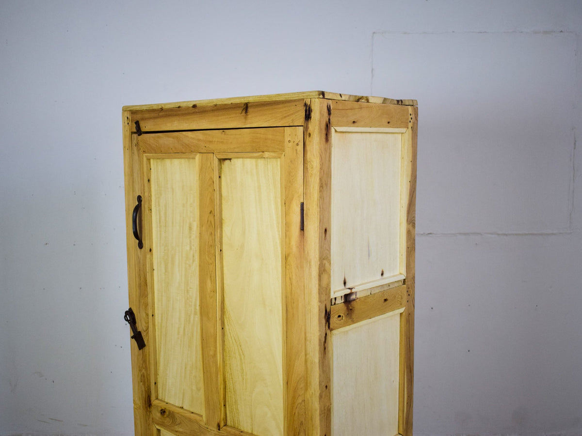 Vintage Rustic Bleached Wood Cupboard Cabinet Storage