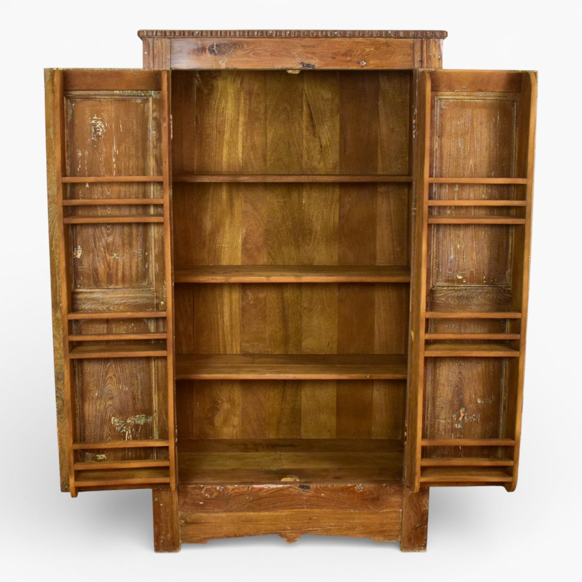 Vintage Rustic Hard Wood Fitted Interior Cupboard Cabinet Storage
