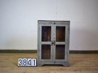 Vintage Worn Painted Rustic Cupboard Cabinet