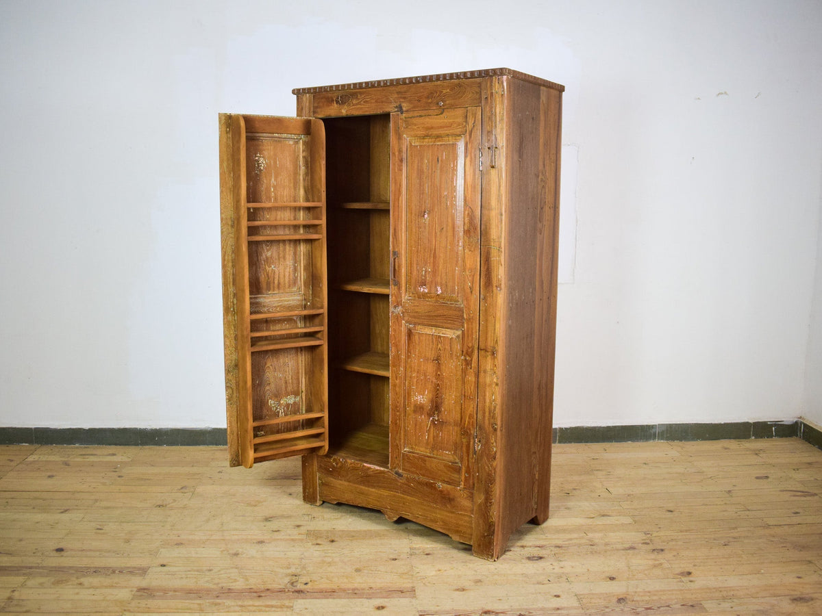 Vintage Rustic Hard Wood Fitted Interior Cupboard Cabinet Storage