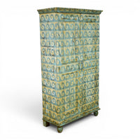Vintage Rustic Hand Painted Wooden Cupboard Cabinet