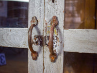 Vintage Worn Painted Rustic Cupboard Cabinet