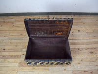 Vintage Indian Hand Painted Metal Travel Trunk Chest