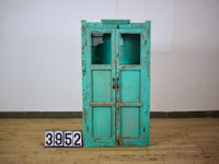 Vintage Worn Painted Rustic Cupboard Cabinet