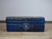 Vintage Indian Hand Painted Metal Travel Trunk Chest