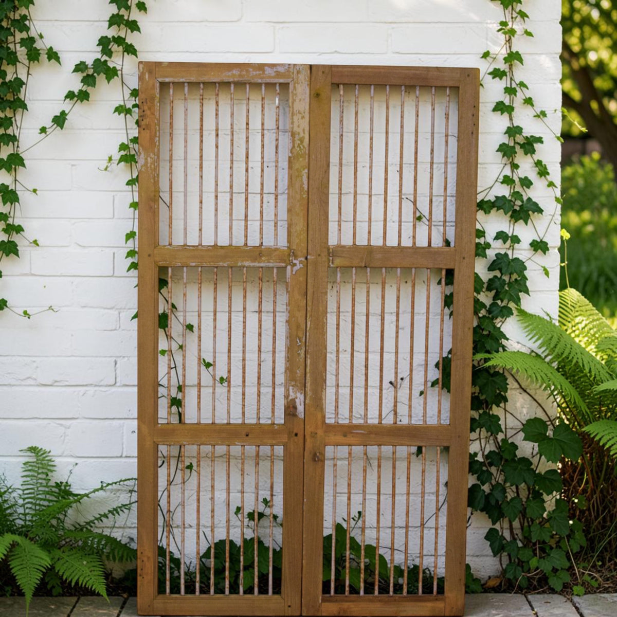 Pair of Antique Vintage Indian Doors Shutters