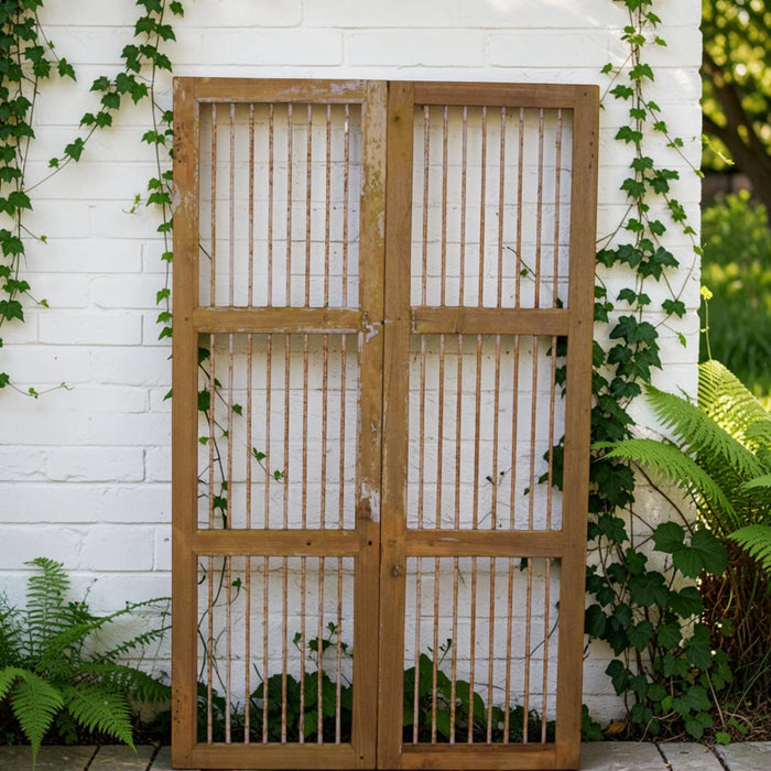 Pair of Antique Vintage Indian Doors Shutters