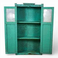 Vintage Worn Painted Rustic Cupboard Cabinet