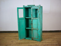 Vintage Worn Painted Rustic Cupboard Cabinet