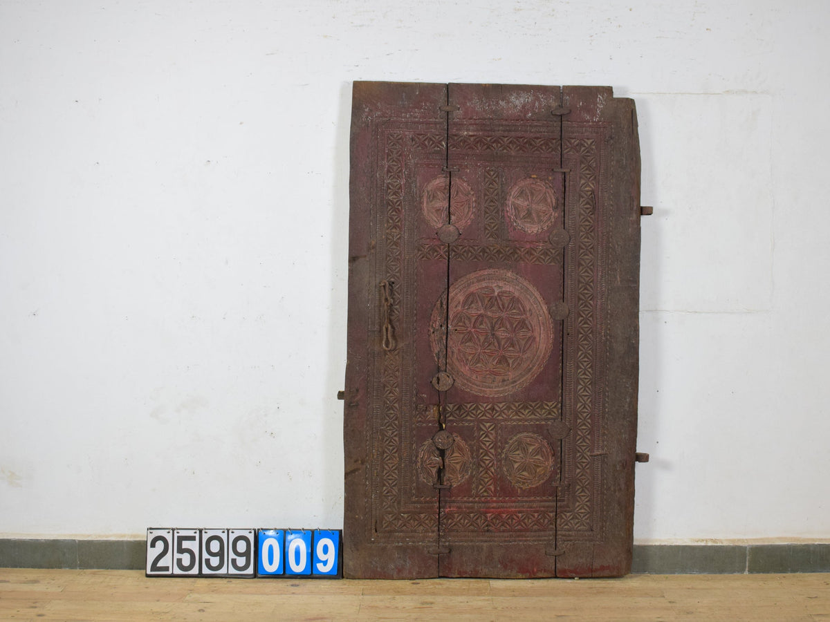 Antique Indian Carved Wooden Door Wall Hanging Art Decoration