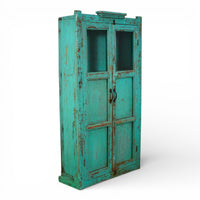Vintage Worn Painted Rustic Cupboard Cabinet