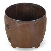 Vintage Metal Planter On Wooden Stand