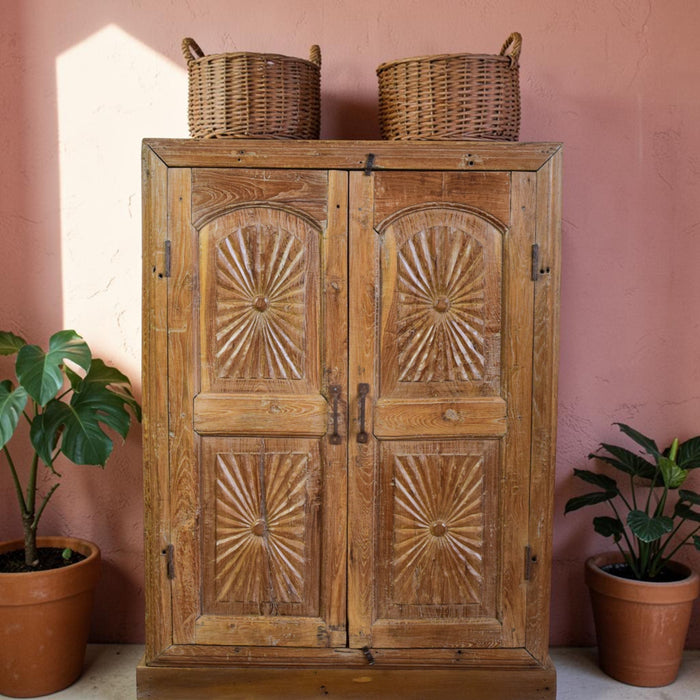 Vintage Wooden Rustic Cupboard Cabinet