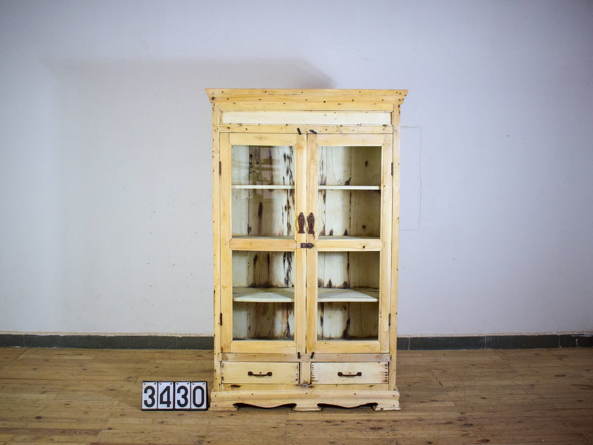 Vintage Bleached Rustic Kitchen Foor Cupboard Cabinet
