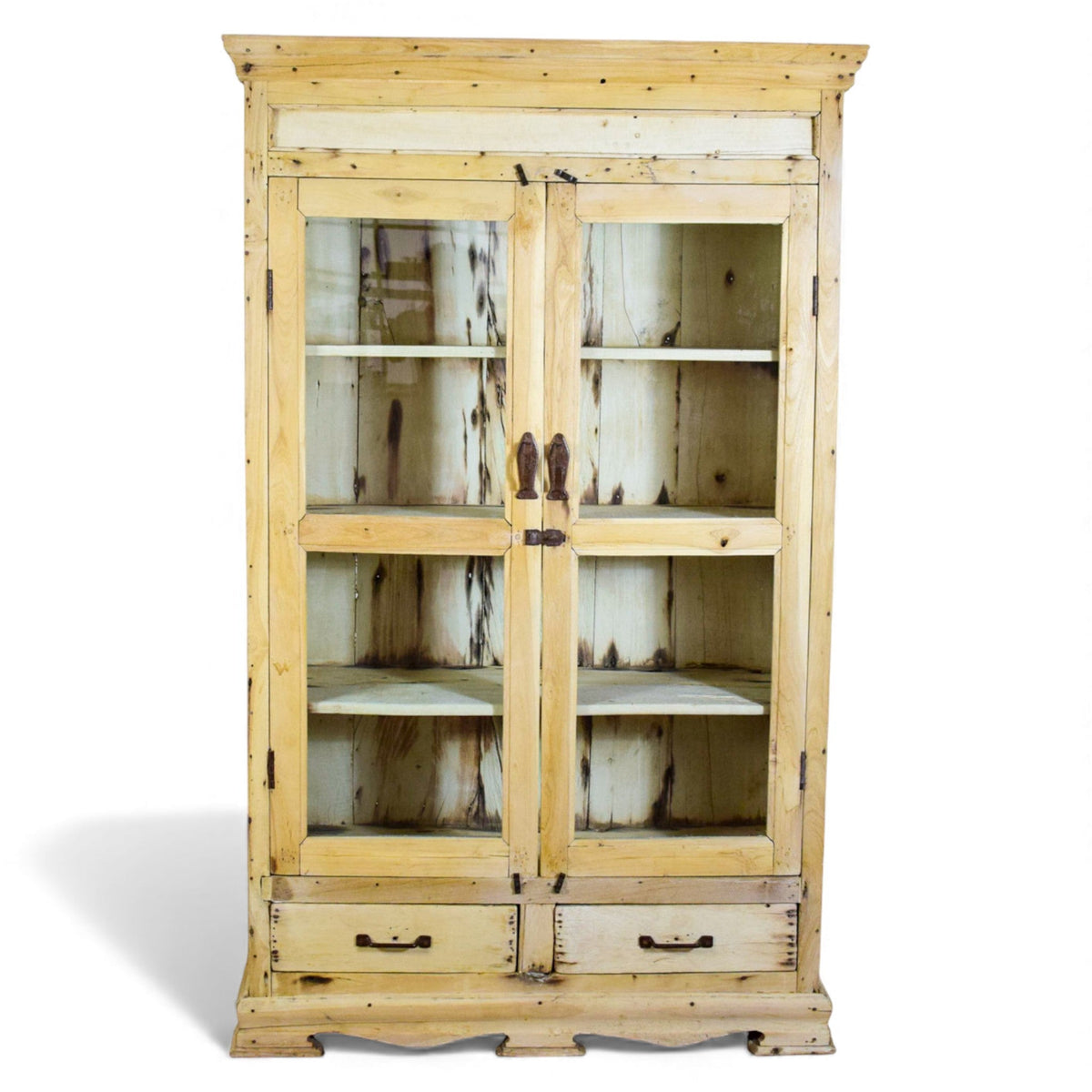Vintage Bleached Rustic Kitchen Foor Cupboard Cabinet