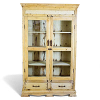 Vintage Bleached Rustic Kitchen Foor Cupboard Cabinet