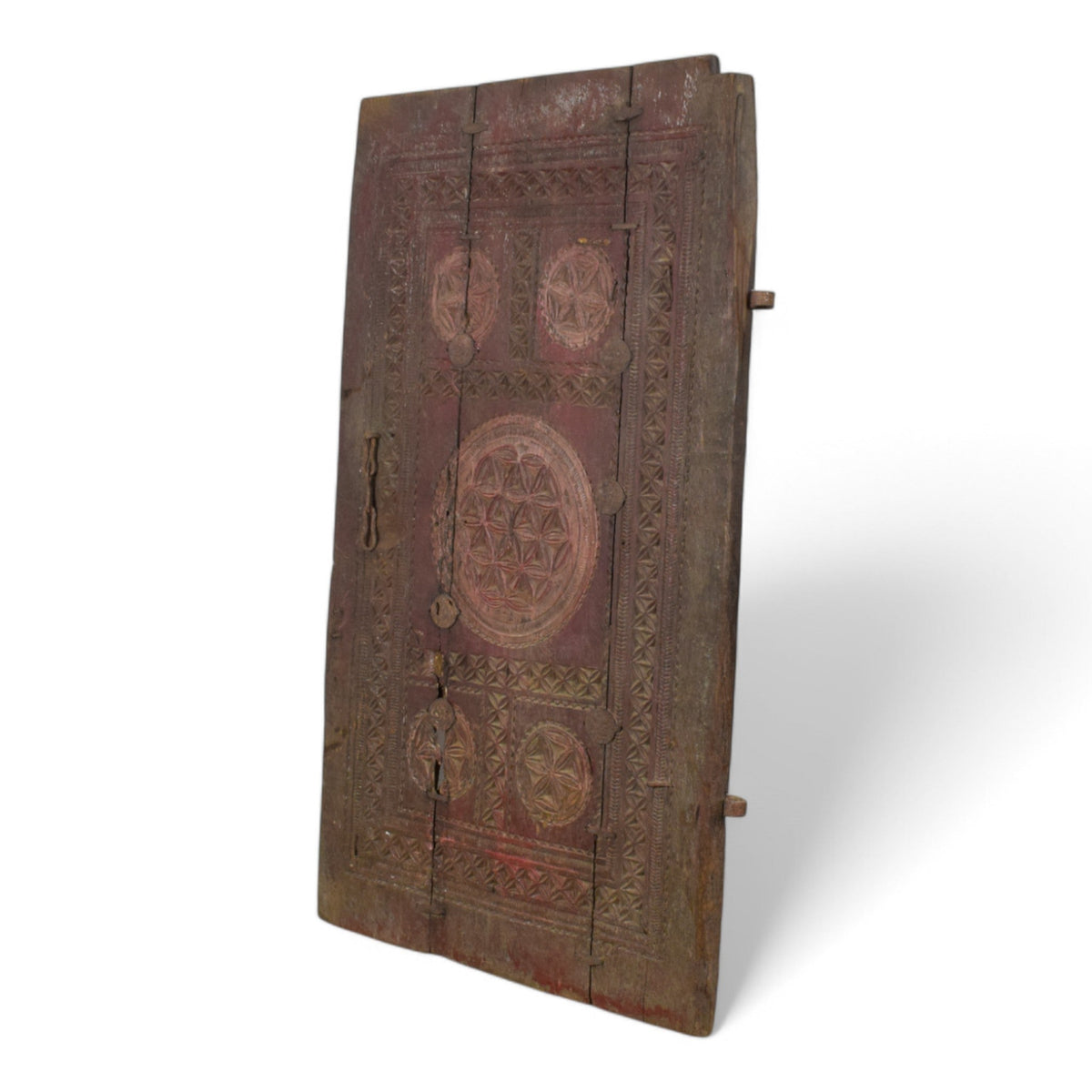 Antique Indian Carved Wooden Door Wall Hanging Art Decoration