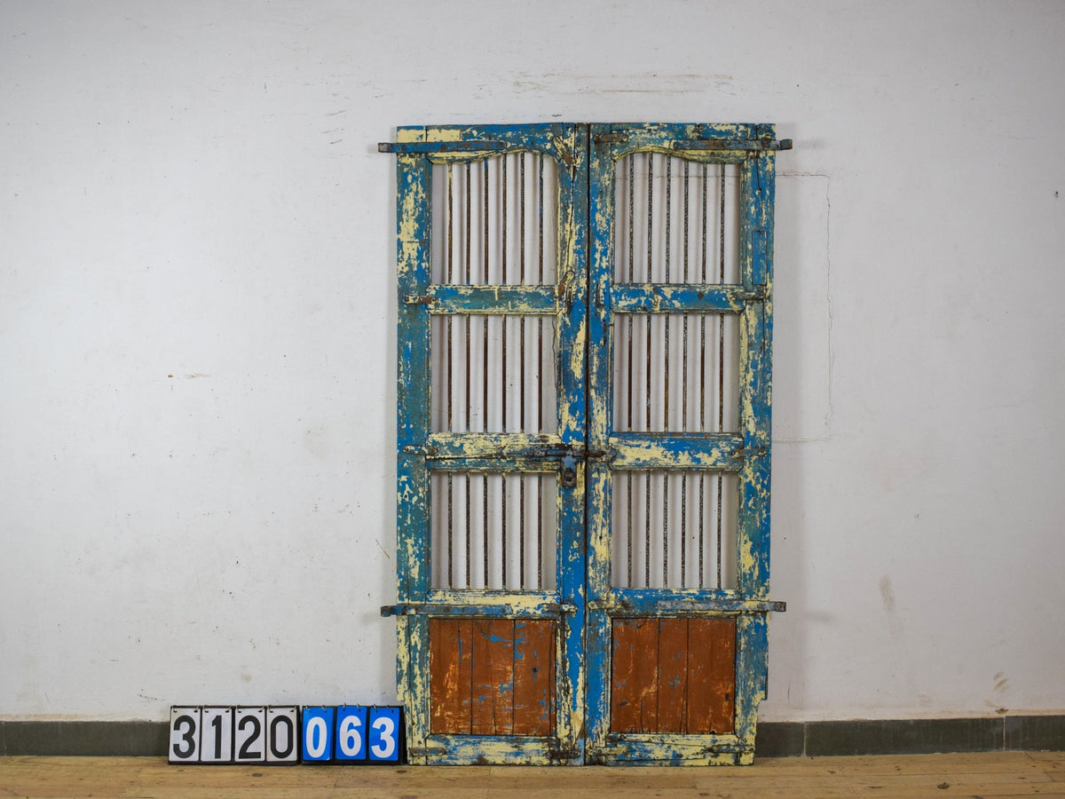 Pair of Antique Vintage Indian Doors Shutters