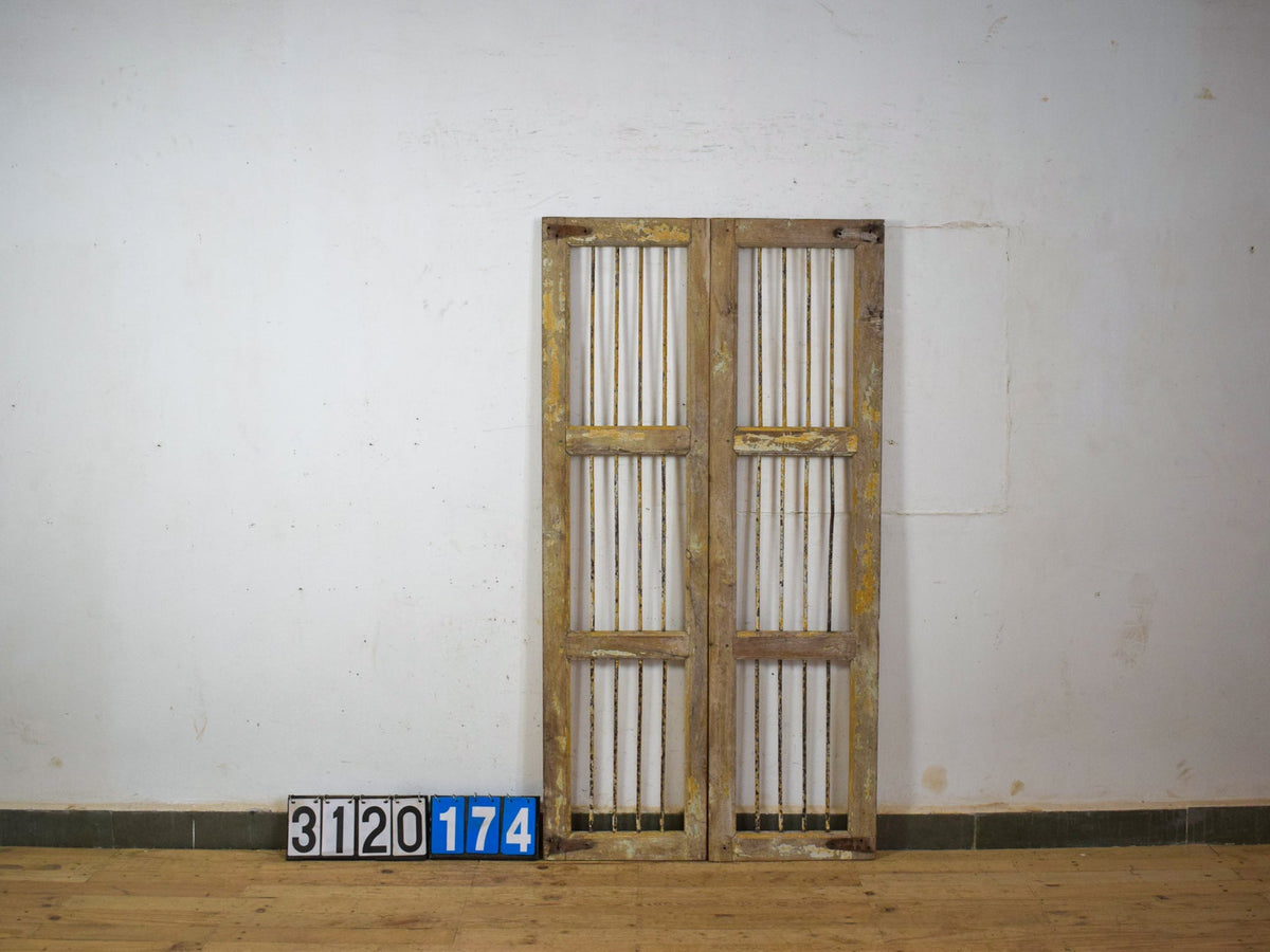 Pair of Antique Vintage Indian Doors Shutters