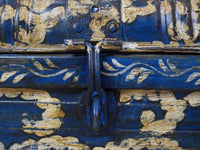Vintage Indian Hand Painted Metal Travel Trunk Chest