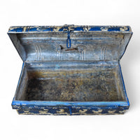 Vintage Indian Hand Painted Metal Travel Trunk Chest