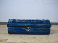 Vintage Indian Hand Painted Metal Travel Trunk Chest