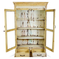 Vintage Bleached Rustic Kitchen Foor Cupboard Cabinet