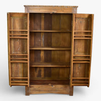 Vintage Rustic Hard Wood Fitted Interior Cupboard Cabinet Storage