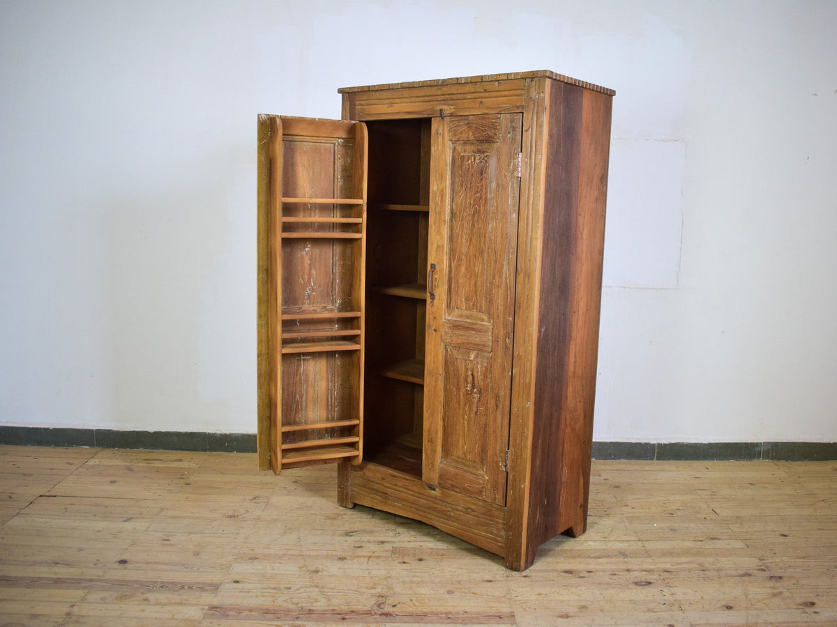Vintage Rustic Hard Wood Fitted Interior Cupboard Cabinet Storage