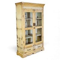 Vintage Bleached Rustic Kitchen Foor Cupboard Cabinet