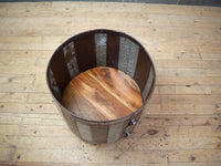 Vintage Metal Planter On Wooden Stand