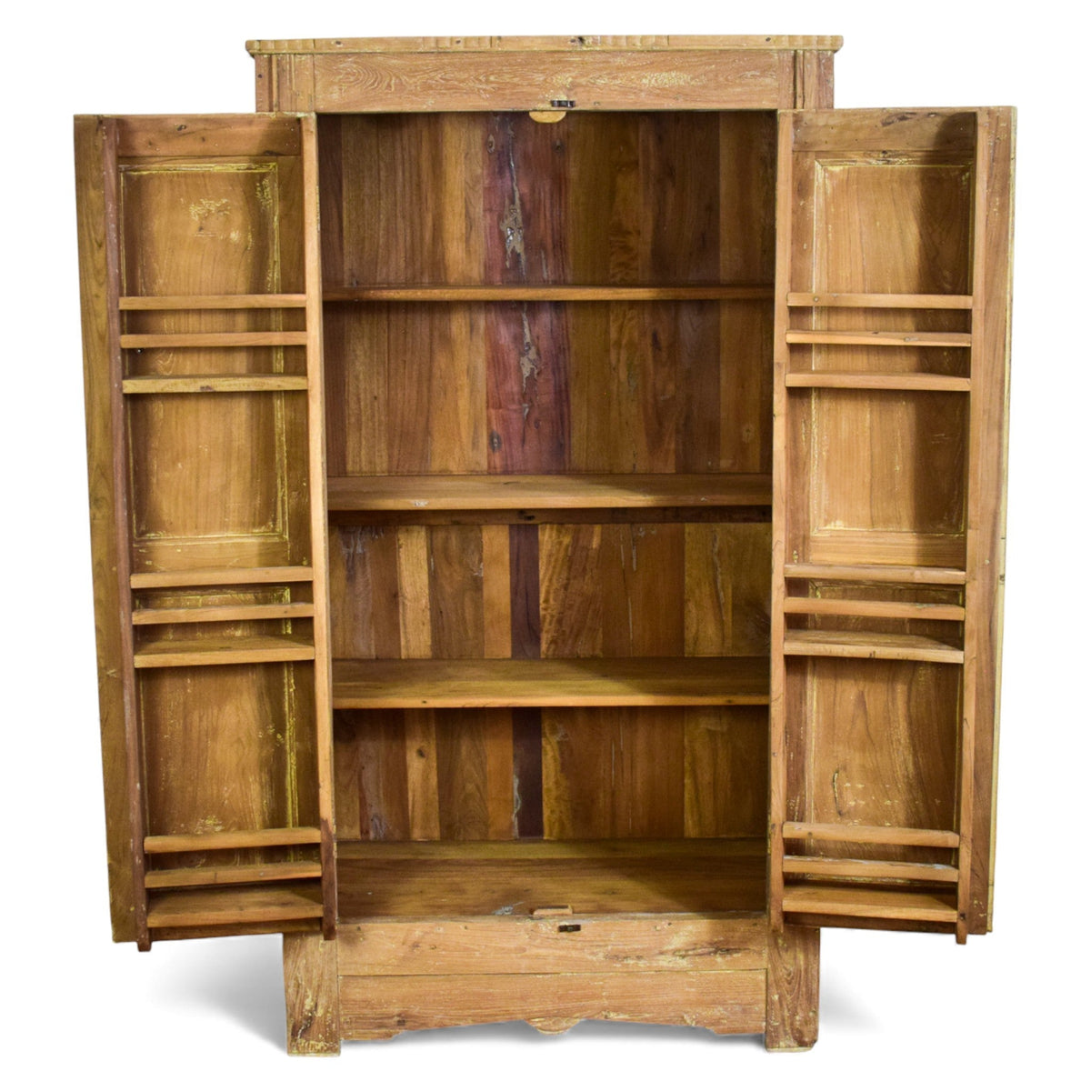 Vintage Rustic Hard Wood Fitted Interior Cupboard Cabinet Storage
