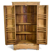 Vintage Rustic Hard Wood Fitted Interior Cupboard Cabinet Storage