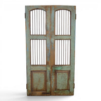 Pair of Antique Vintage Indian Doors Shutters