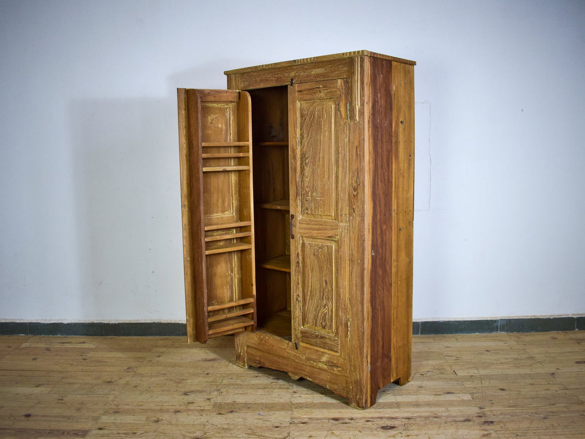 Vintage Rustic Hard Wood Fitted Interior Cupboard Cabinet Storage