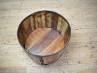Vintage Metal Planter On Wooden Stand