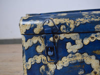 Vintage Indian Hand Painted Metal Travel Trunk Chest