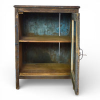 Vintage Worn Painted Rustic Cupboard Cabinet