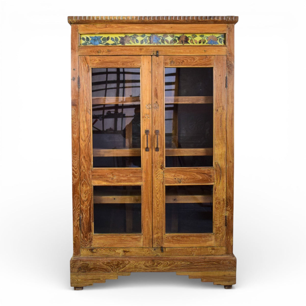 Vintage Worn Painted Rustic Cupboard Cabinet