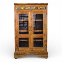Vintage Worn Painted Rustic Cupboard Cabinet