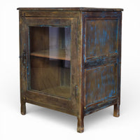 Vintage Worn Painted Rustic Cupboard Cabinet