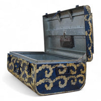Vintage Indian Hand Painted Metal Travel Trunk Chest