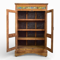 Vintage Worn Painted Rustic Cupboard Cabinet